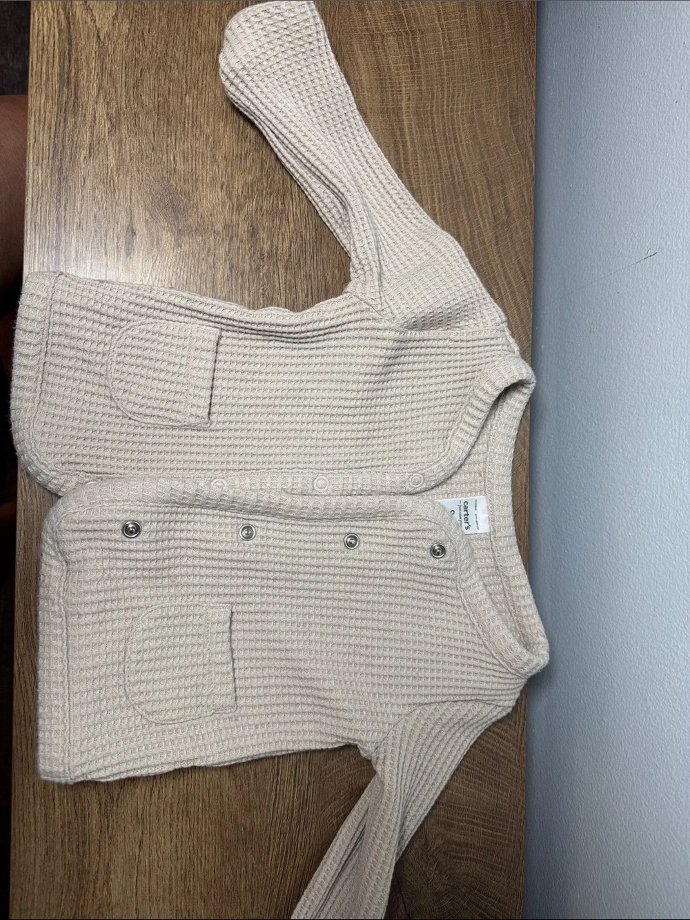 Carter's Cream Waffle-Knit Baby Cardigan Jacket